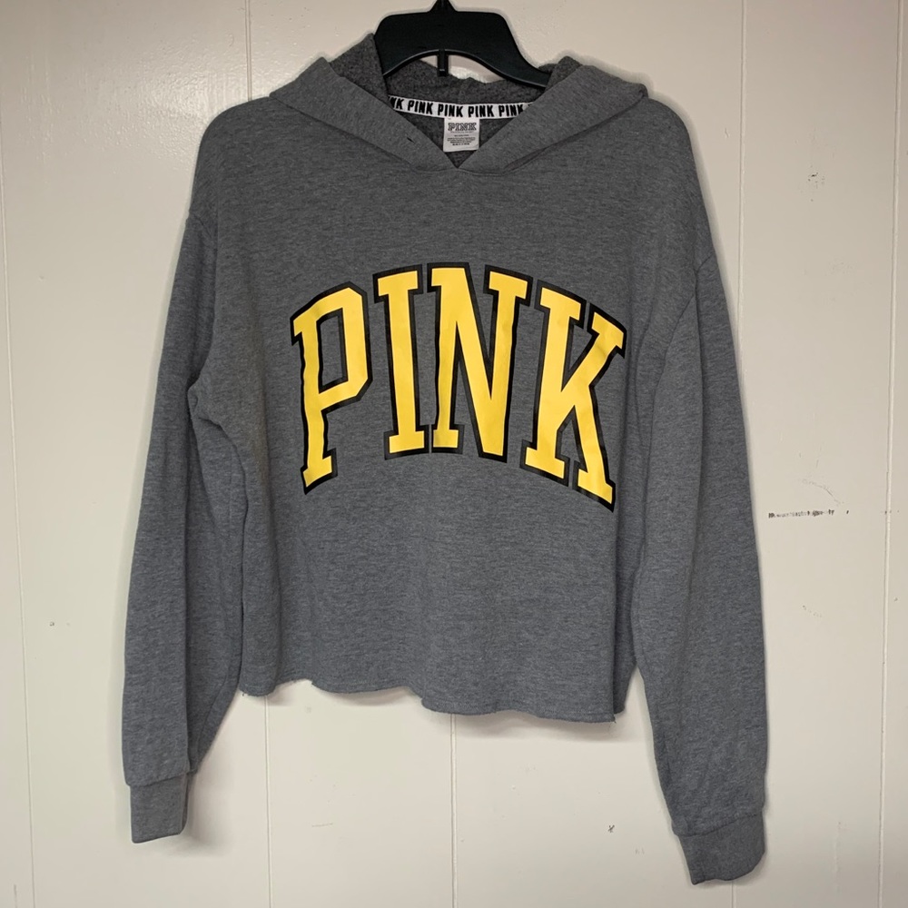 PINK cropped hoodie size medium